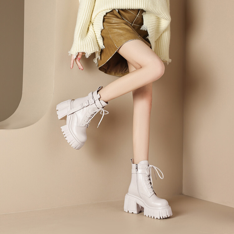 Women's Martin Boots with Chunky Heel and Platform - Style e.html - Image 2