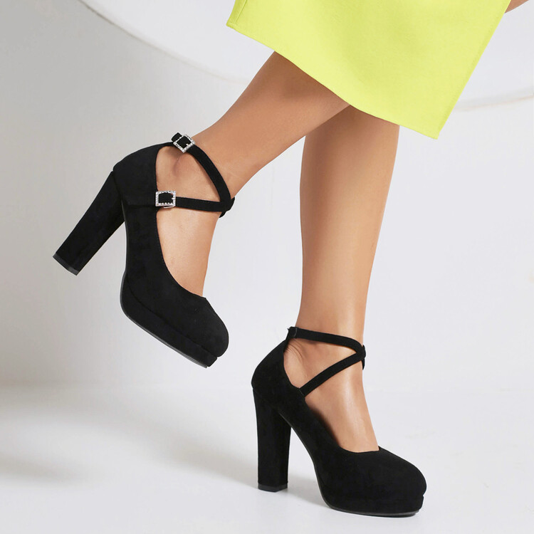 Fashion Mary Jane Shoes with Buckle Strap and Platform