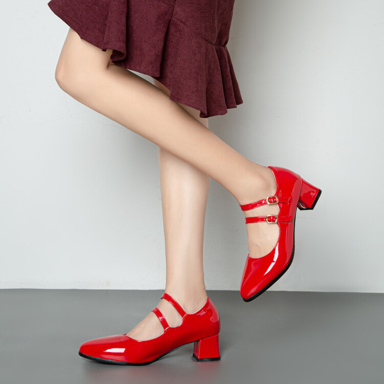 Sweet Mary Jane Flat Shoes with Buckle Strap and Round Toe - Image 5