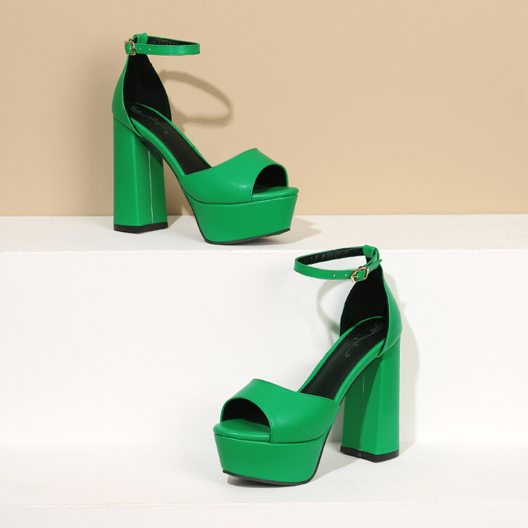 Women's Peep Toe Platform Chunky High Heel Sandal Boots - Style m.html