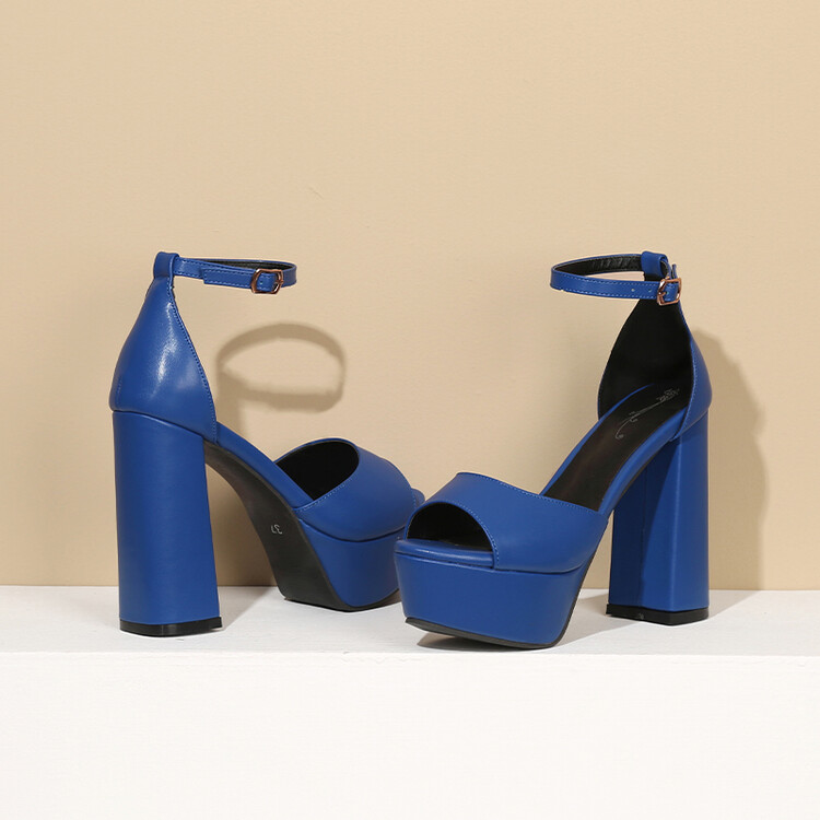 Women's Peep Toe Platform Chunky High Heel Sandal Boots - Style m.html - Image 3