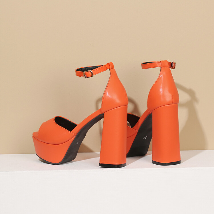 Women's Peep Toe Platform Chunky High Heel Sandal Boots - Style m.html - Image 4