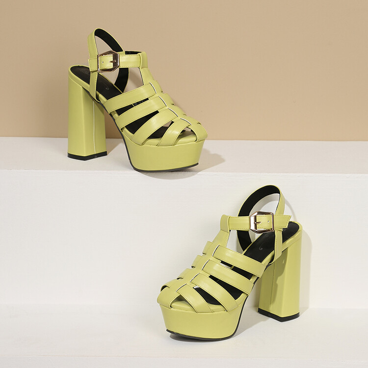 Women's Peep Toe Platform Chunky High Heel Sandals Boots - Style g.html